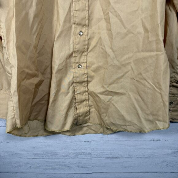 Panhandle Slim Vintage Yellow/Gold Long sleeve Pearlsnap Mens Size 16-35 - Picture 7 of 8